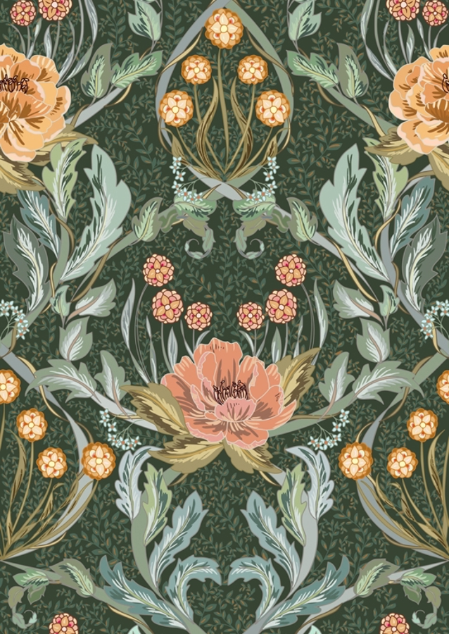 Floral Heritage Morris golden forest pattern