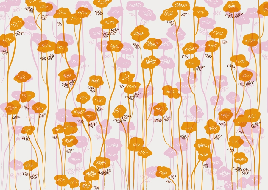 Orange and Pink Floral Pattern