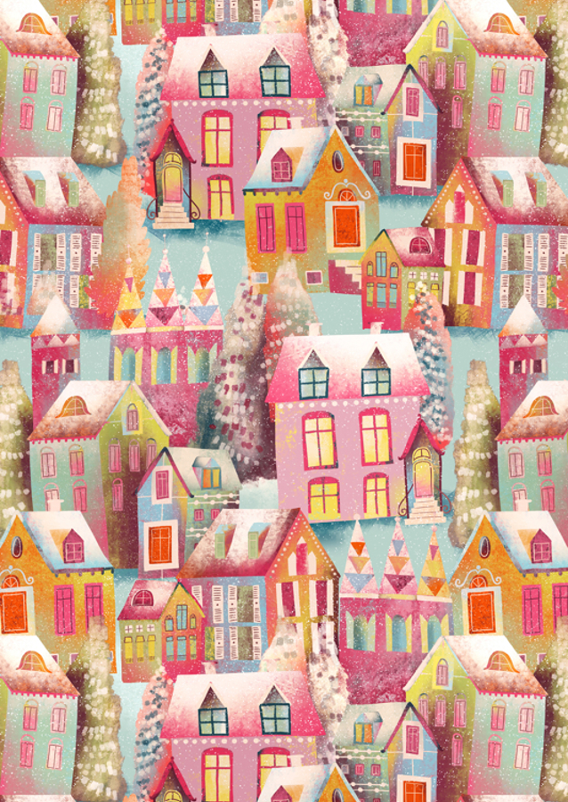 Snowy Happy Winter Village