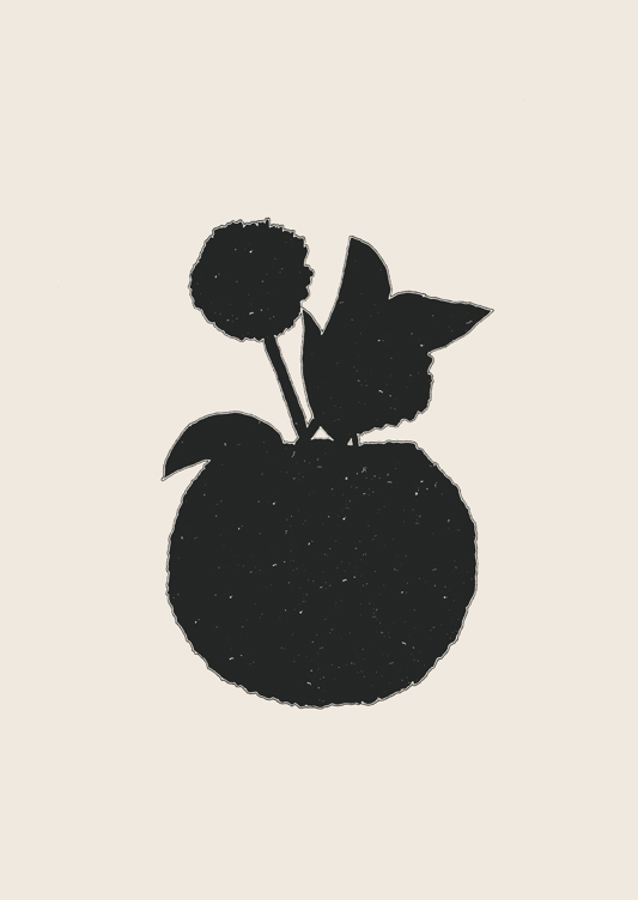 Silhouette of a Plant with Leaves