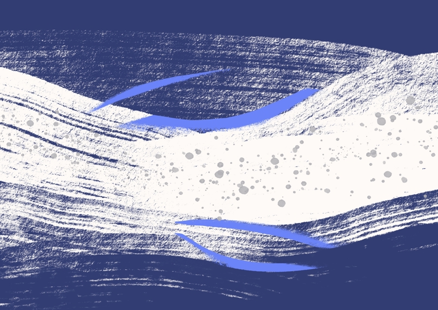 Blue And White Waves