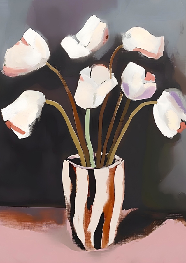 White Tulips in a Vase