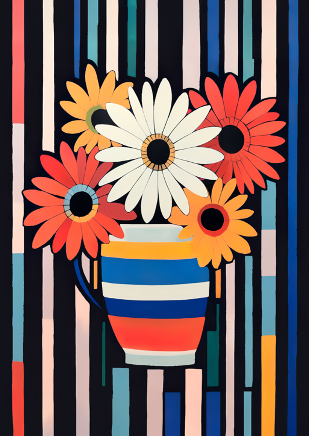 Vase With Colorful Flowers