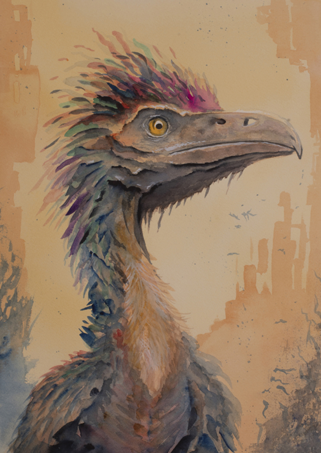 Colorful Feathered Dinosaur