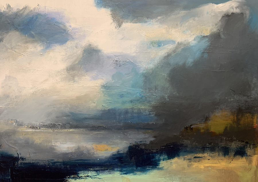  Dramatic Cloudy Sky Over a Serene Seascape