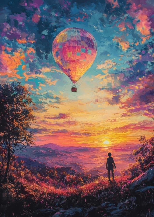 Sunset Dream and Air Balloon
