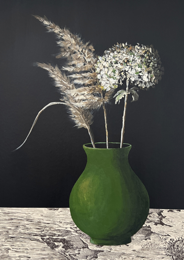 Echo of Summer in a Green Vase