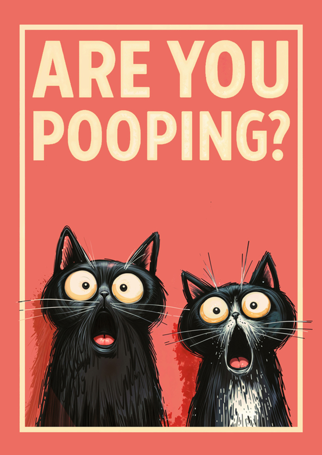 Zszokowane koty: robisz kupę?