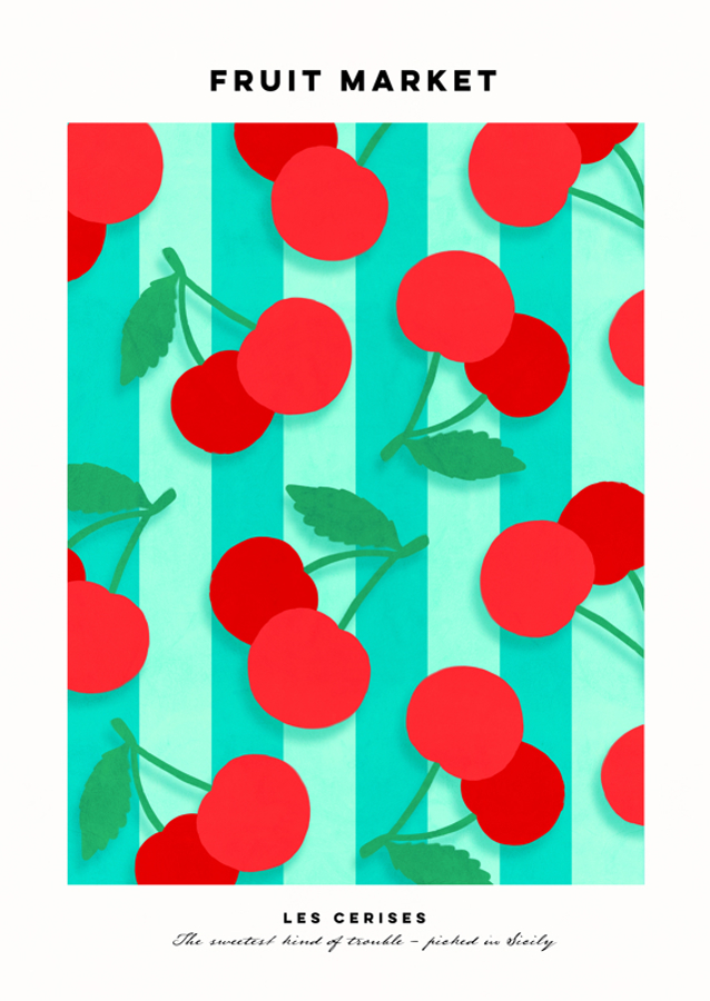 Les Cerises Fruit Market Art