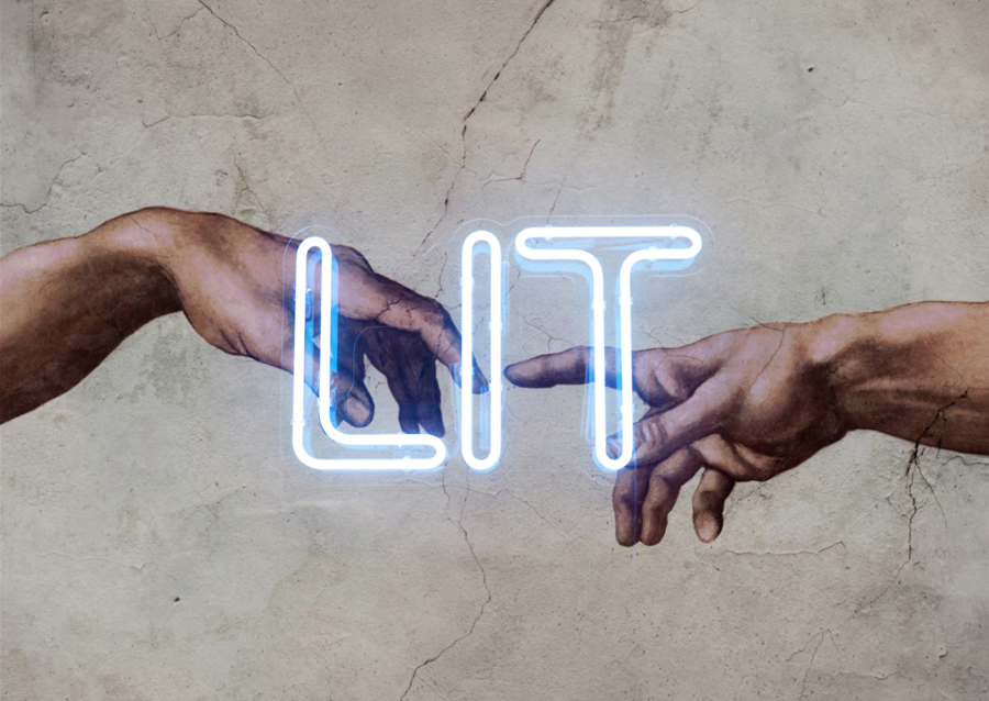 “LIT” – Neon Creation of Adam