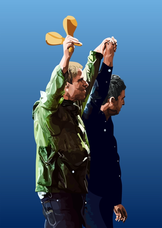 新品】Oasis live '25 ゴールドポスター ポスター（Half Face / Tour