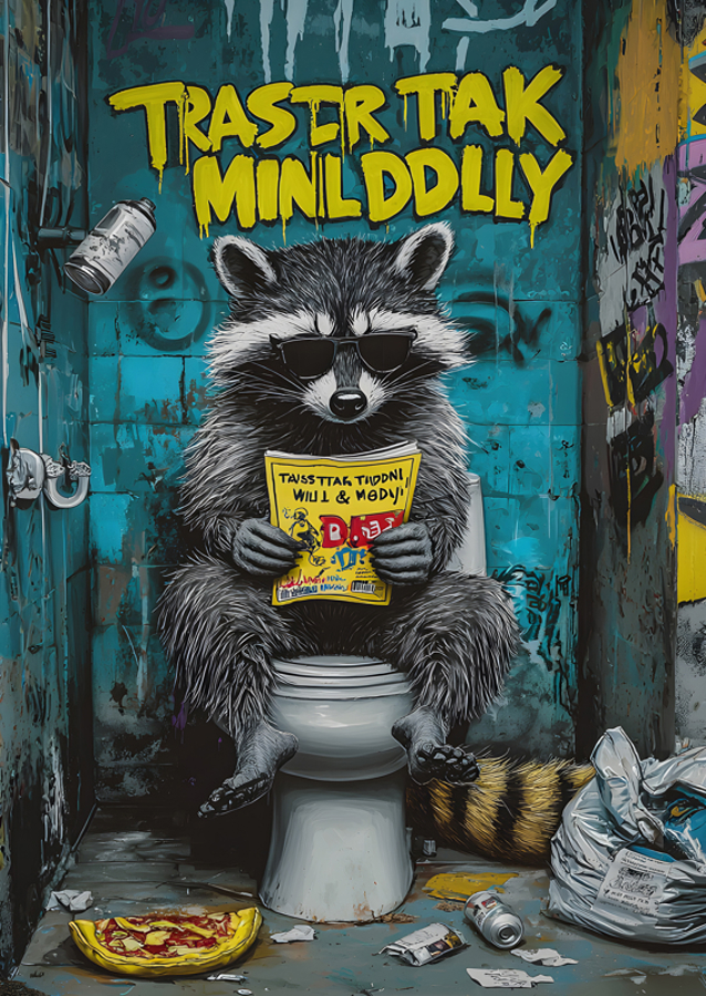 Drôle de toilette raton laveur 