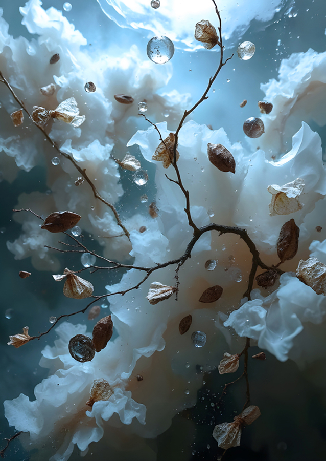 Abstrakt foto hvid og blå