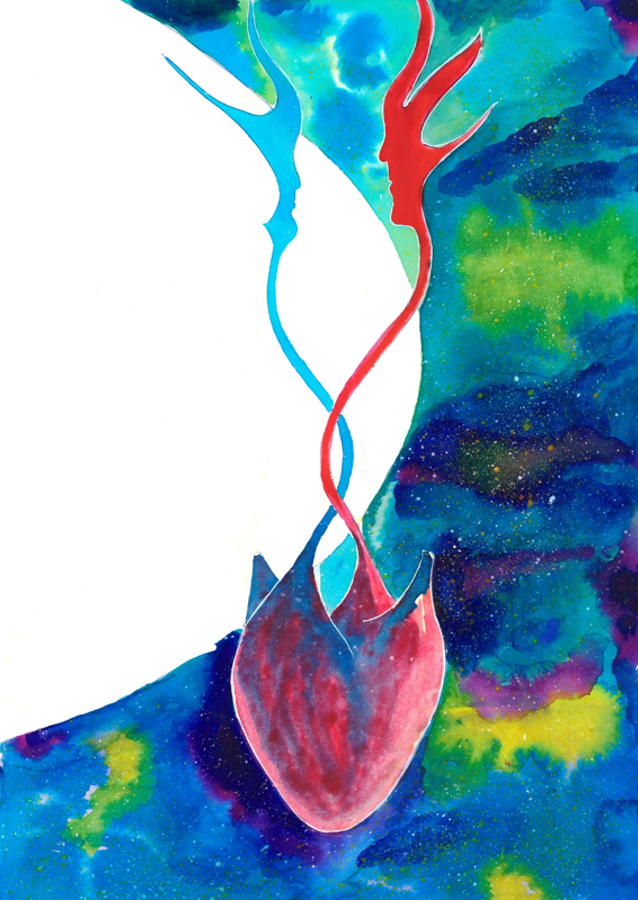 Heartbeat abstract painting