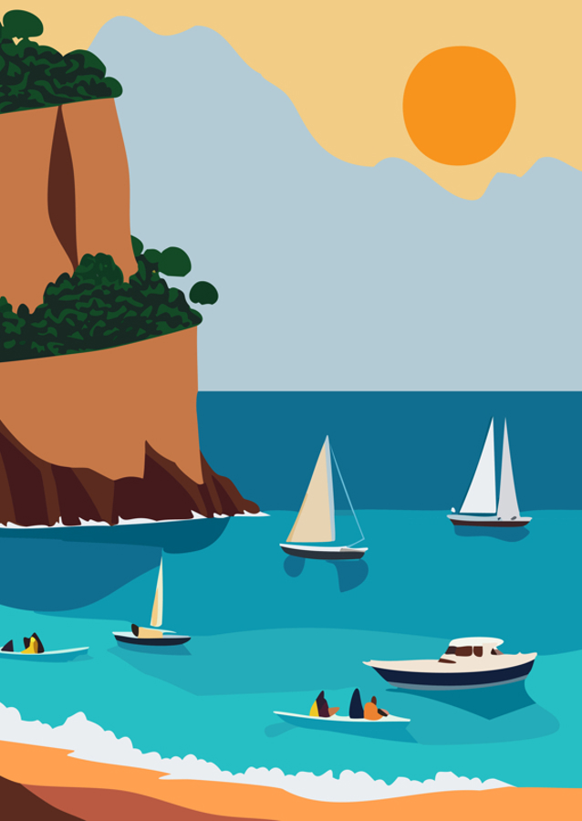 Summer day by the coast