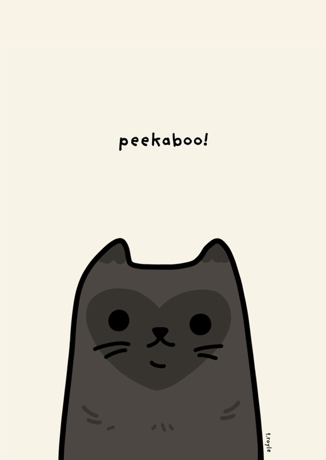 Black Cat With A Heart-Shaped