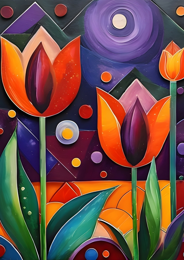 tulips - geometric