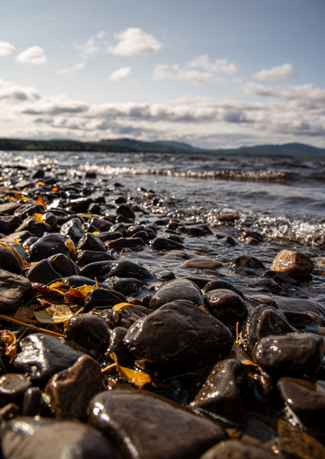 Stenig norrlandsstrand