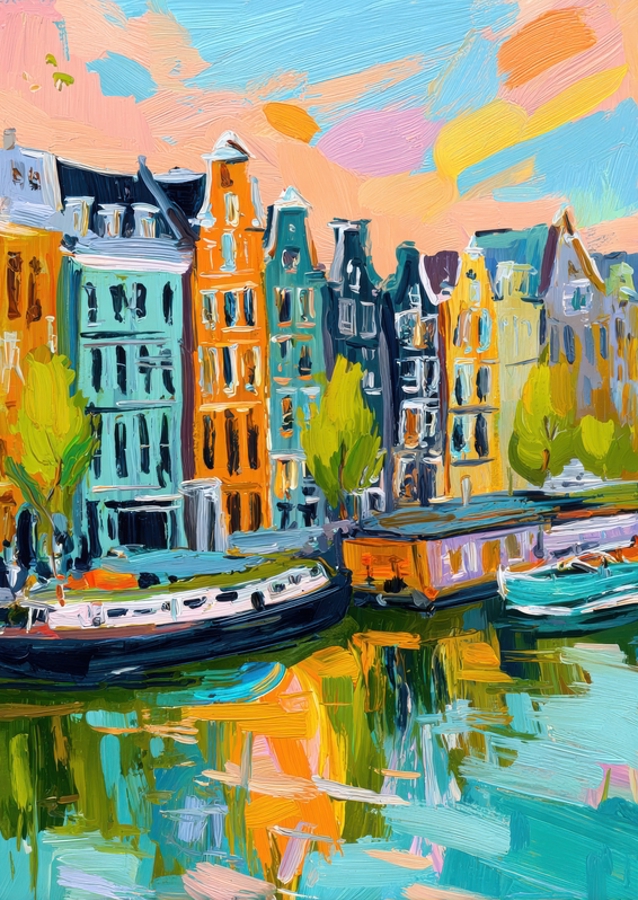 Amsterdam Sunset Scene