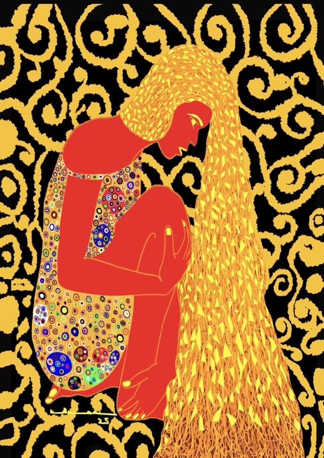 Golden Reverie: A Modern Take on Gustav Klimt's Artistry