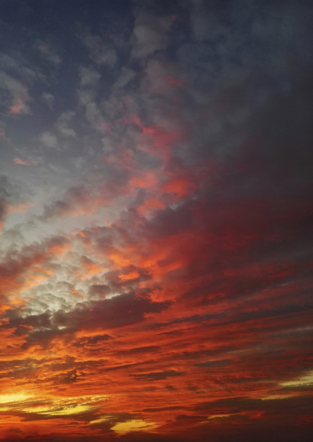 Fiery Sunset Over the Horizon