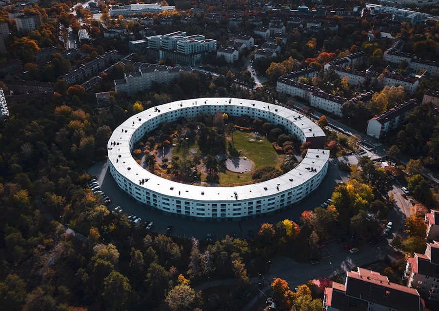 Okrúhly dom v štvrti Årsta