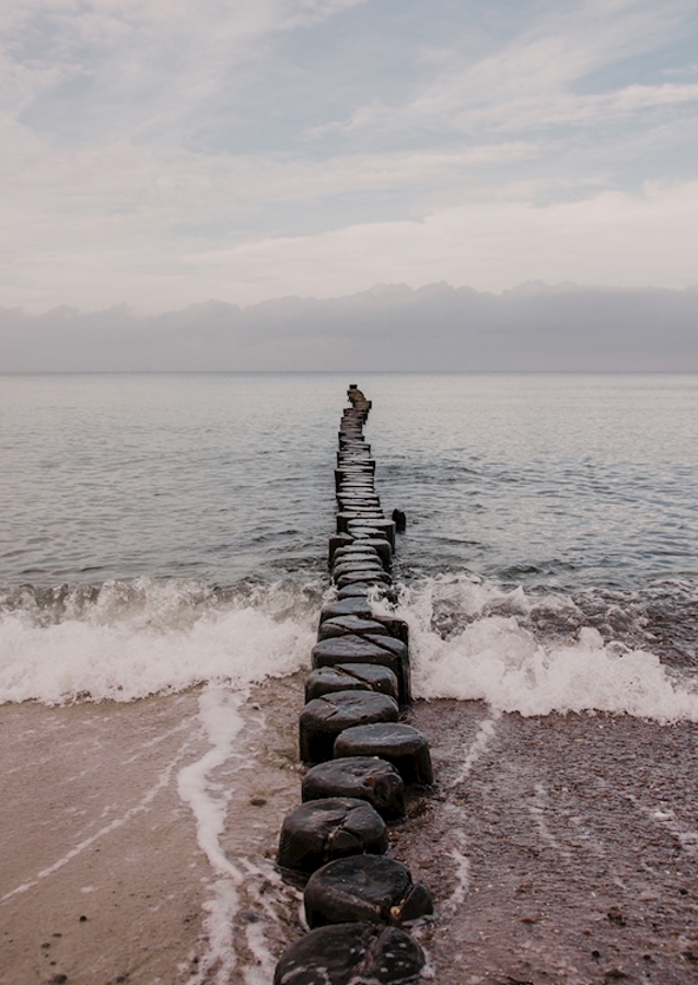 Groyne on the Baltic Sea beach