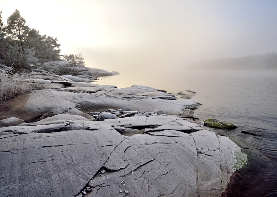 Mlha nad jezerem Vänern