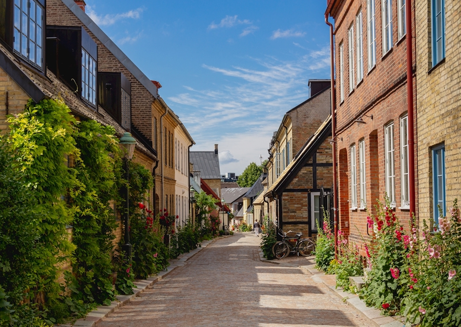 Krásná letní ulice v Lundu