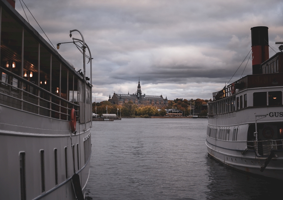 Between the ships in Stockholm