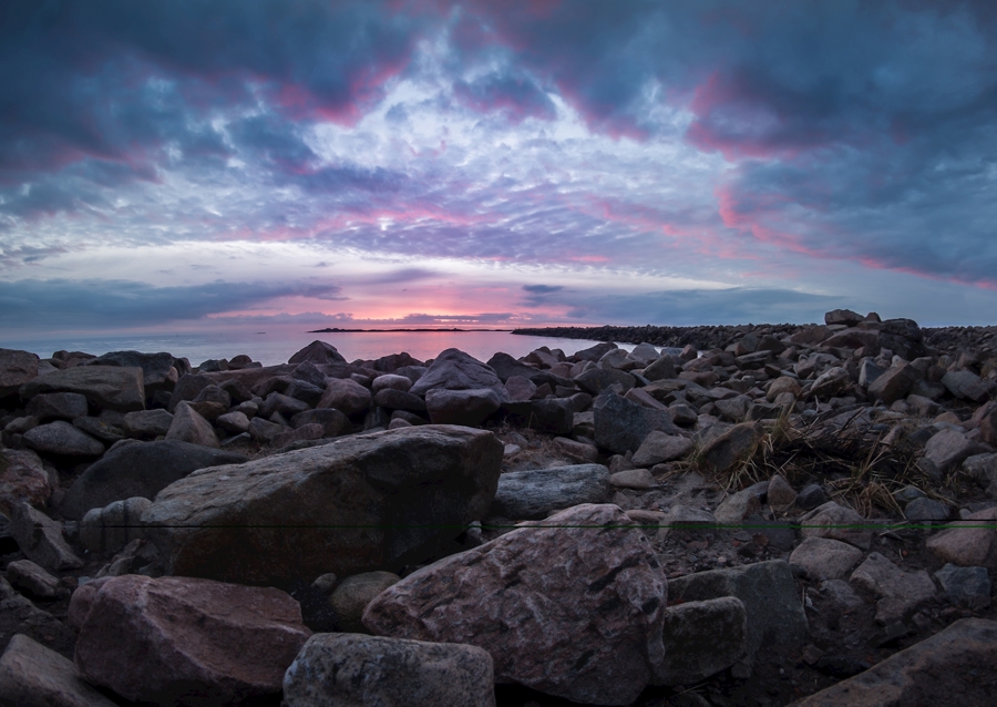 Tramonto sulla costa di Varberg