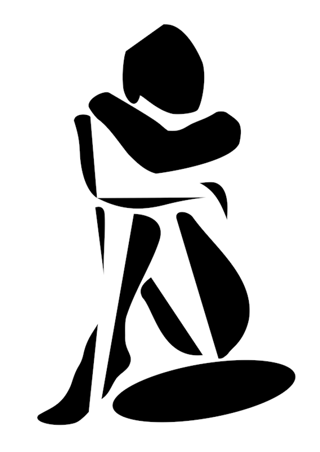 Fille recroquevillée