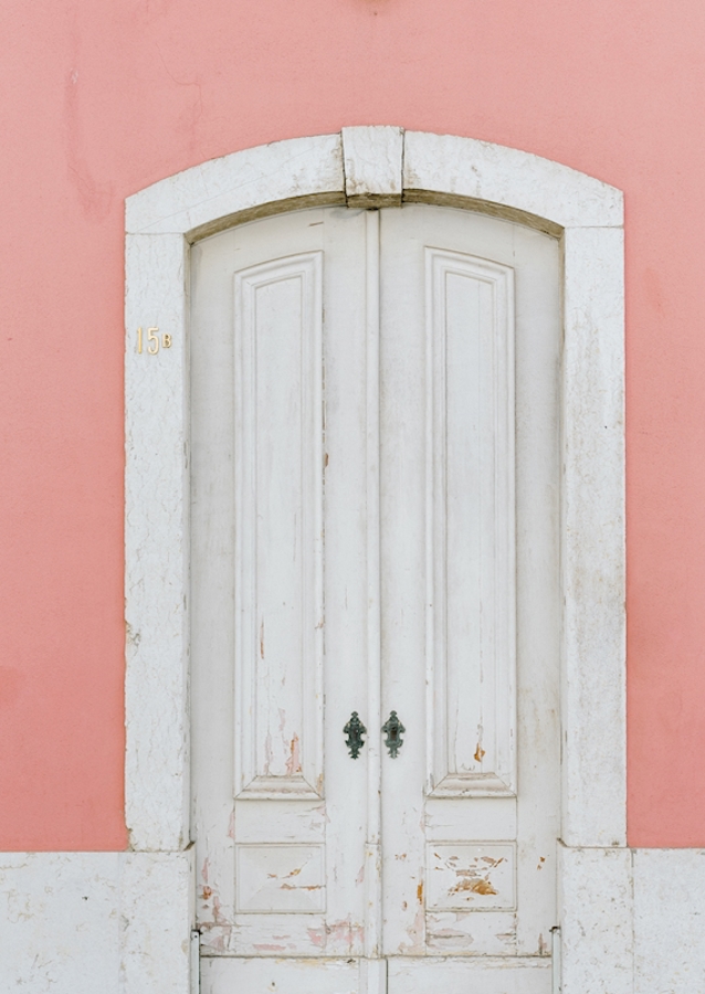 Gamle Pastel Dør i Lissabon