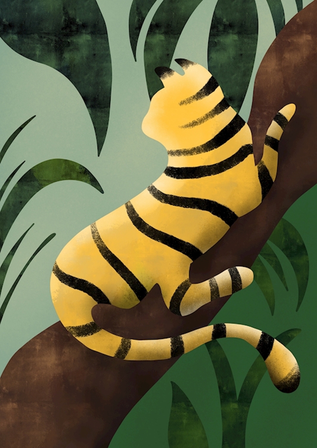 Tiger on a tree