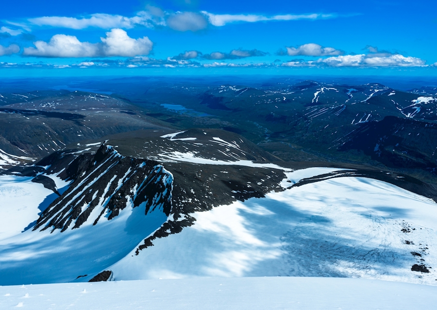 Utsikt från toppen kebnekaise