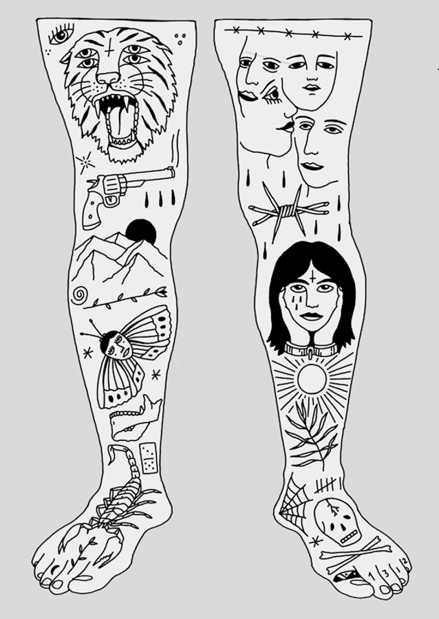 tätowierte Beine