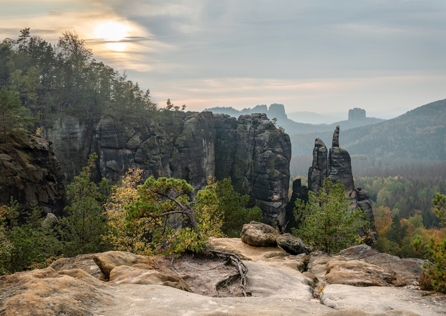 Elbsandsteingebirge Abendlicht