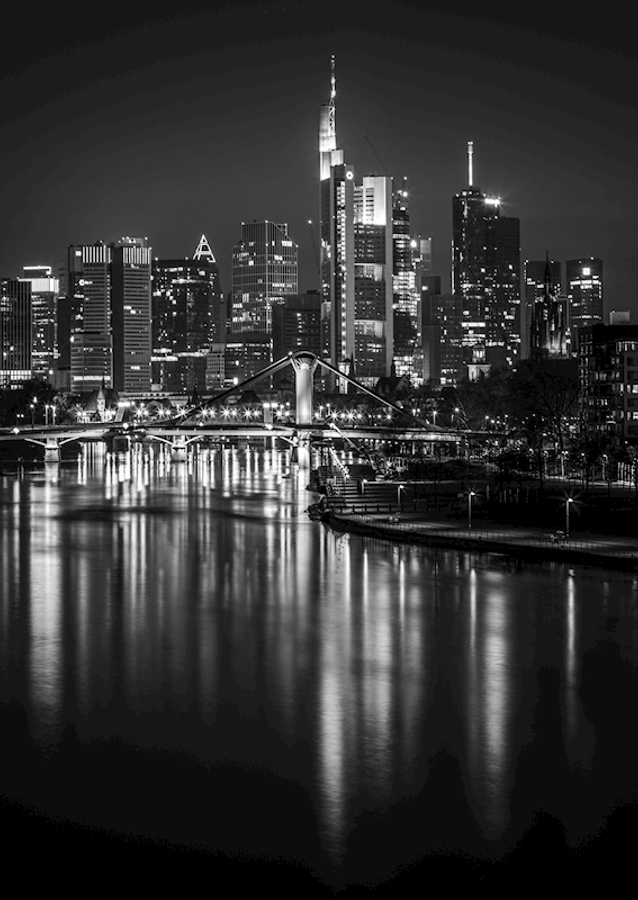Frankfurt Skyline B&W