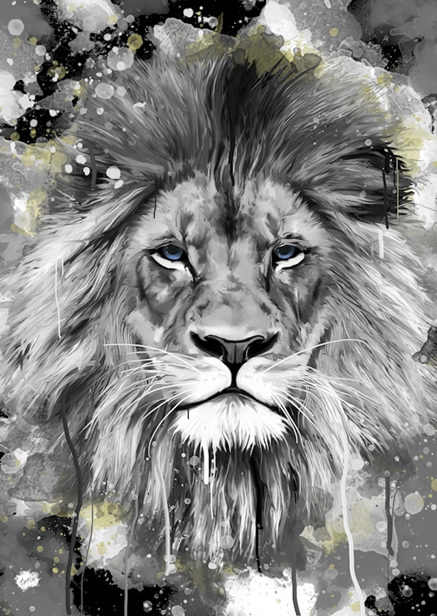 Lion Black and white