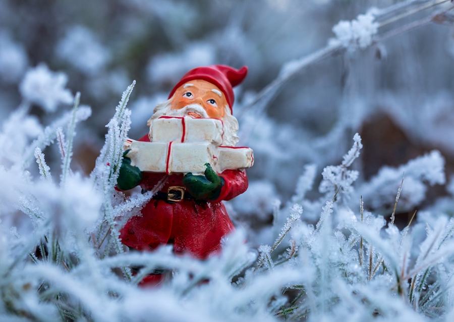 Santa Claus ve sněhu