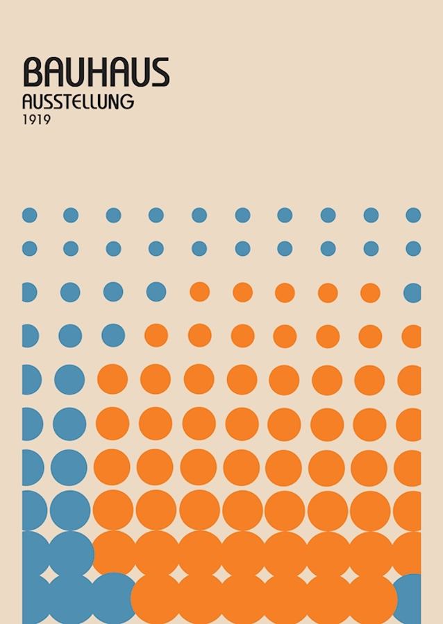 Bauhaus Orange Blue Poster