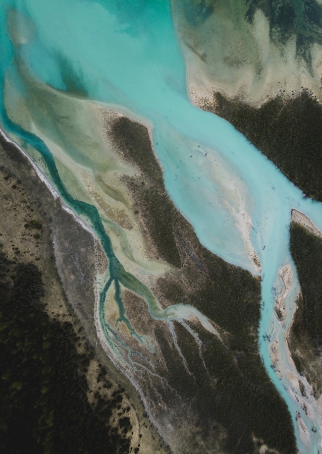 Ledovcová řeka shora