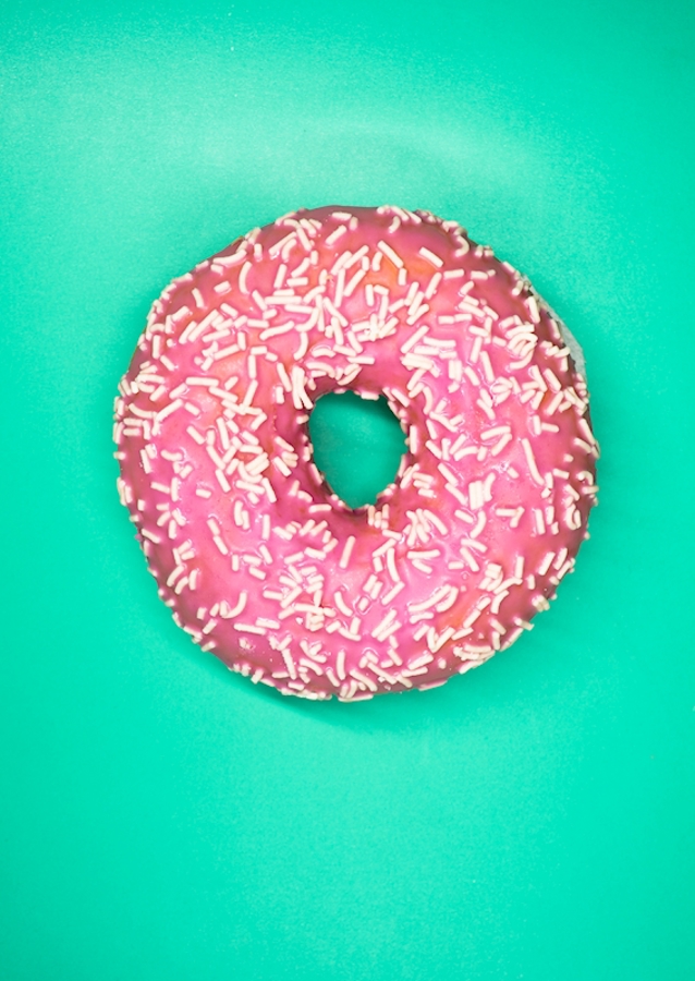 Donut - pink on green