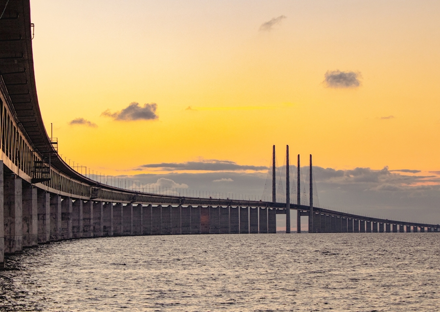 Sonnenuntergang über dem Sund