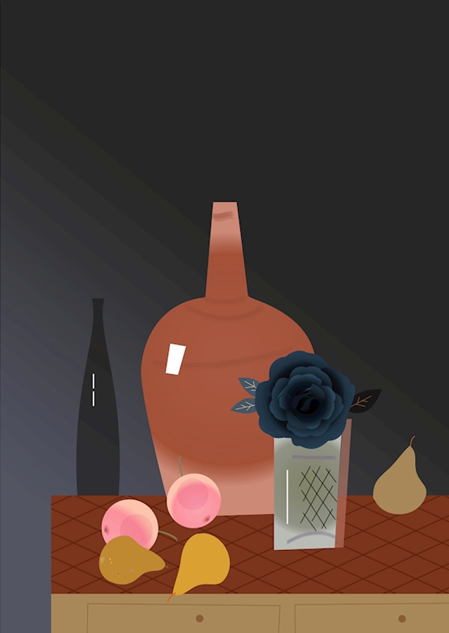 Zátiší s červeným džbánem