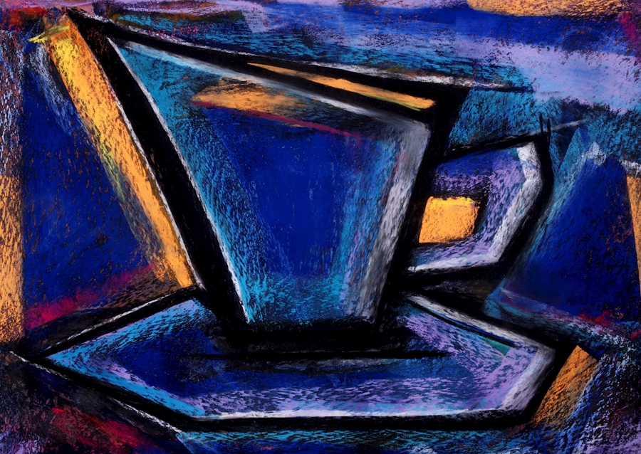 Kaffee Tasse - Pastellkreide 