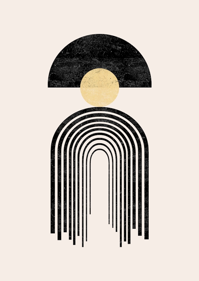 Rainbow with golden circle