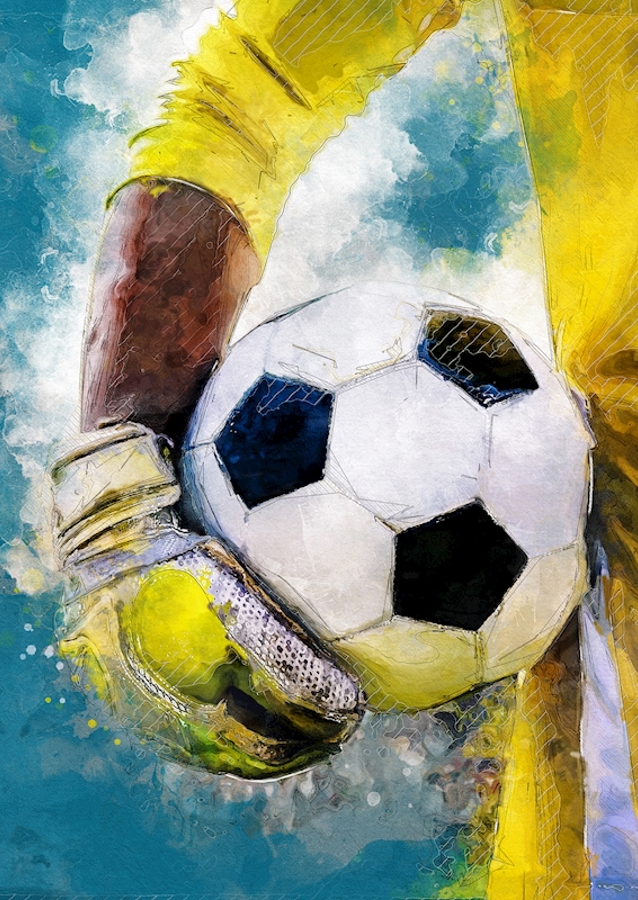 Football player goalkeeper