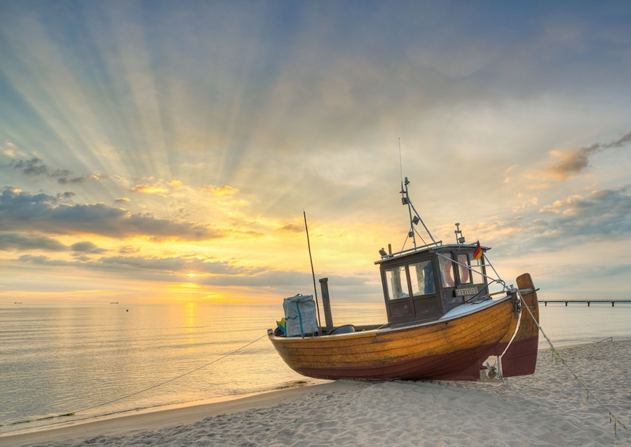 Fiskerbåd på stranden