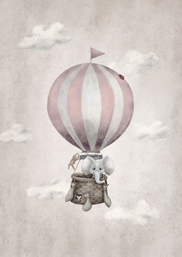 Heißluftballon Pink